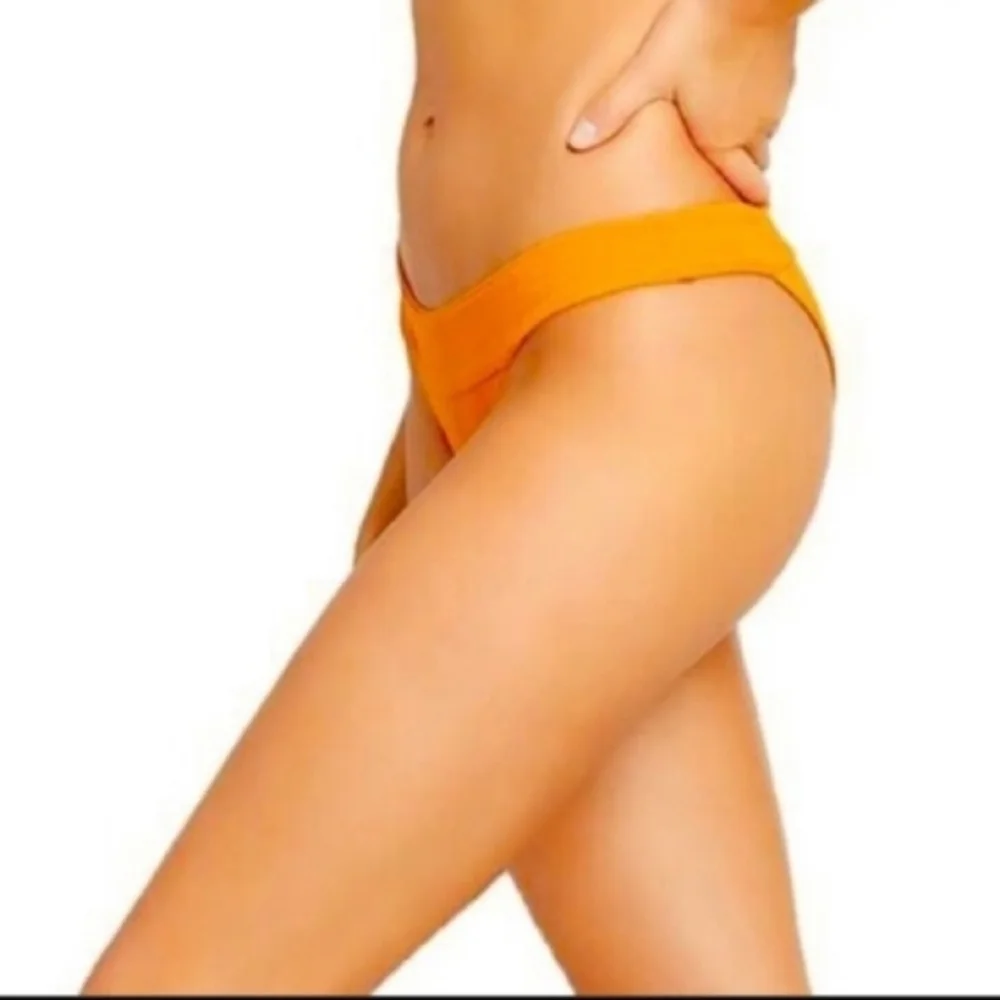 L*Space Veronica Ribbed Bikini Bottoms Mandarin